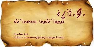 Énekes Gyöngyi névjegykártya